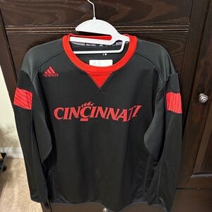 Adidas Black and Red Cincinnati Crewneck